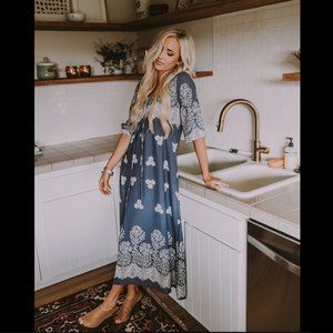 NWT Wren & Ivory Nakia Dress - Dusty Blue